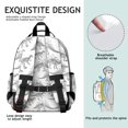thumbnail image 5 of White Dinosaurs Skeletons Pattern Cute School Backpack Bag for School with Padded Back and Adjustable Shoulder Straps 15.25"x11.5"x5.25", 5 of 5
