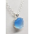 thumbnail image 5 of Natural Round Blue Chalcedony Sterling Silver Necklace, 5 of 7