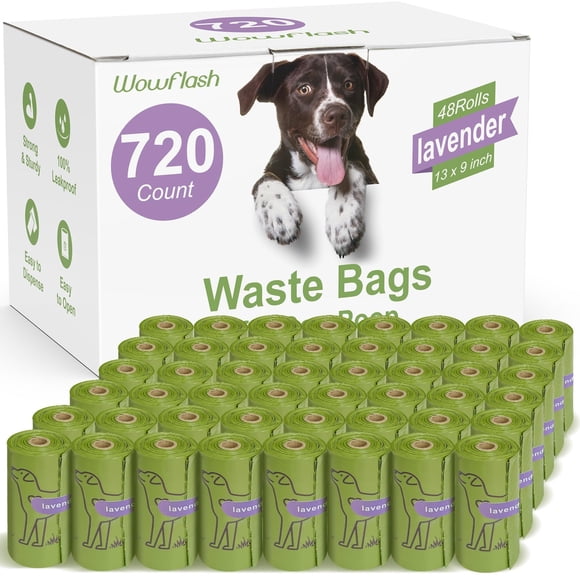 Bolsas de basura para perros Wowflash, 720 unidades, con aroma a lavanda