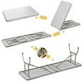 thumbnail image 4 of Dextrus 8FT Folding Tables, Heavy Duty Folding Table with Carrying Handle, Plastic Fold up Table for Outdoor Camping Picnic Parties/Indoor Events, White, 4 of 6