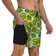 thumbnail image 2 of Sigee Watercolor Kiwi Fruits Summer Print Mens Swim Trunks with Compression Liner Quick Dry Swim Stretch Beach Shorts with Pockets,S-3XL, 2 of 7