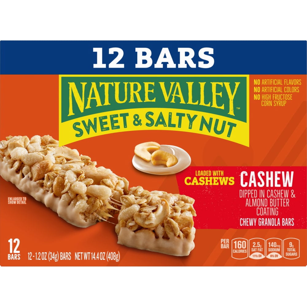 Nature Valley Sweet & Salty Nut Cashew Granola bars 12 ct / 1.2 oz - 5 Pack