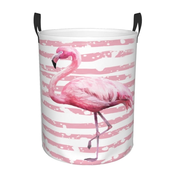 Fotbe Flamingo Cesto de Ropa con Asas, Cesto Impermeable de Gran Capacidad, Bolsa de Lavado para Dormitorio, Cesto de Ropa con Ruedas y Asas-Medium