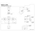 thumbnail image 2 of Kingston Brass KB231PL Tub & Shower Faucet with 3 Handles, Chrome, 2 of 2