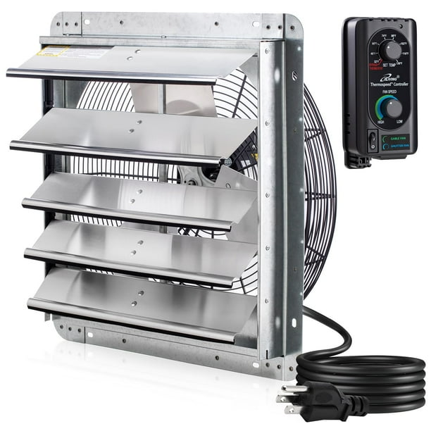 Ventilador de escape con persiana montado en la pared iLiving 18 ILG8SF18V-ST