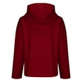 thumbnail image 4 of 2025 New Women's Solid Color Half Zip Up Fleece Hooded Sweatshirt, Long Sleeve Oversized Pullover with Drop Shoulder and Pocket, Casual Comfort Wear for Daily Life and Outdoor Activities Wine XL, 4 of 8