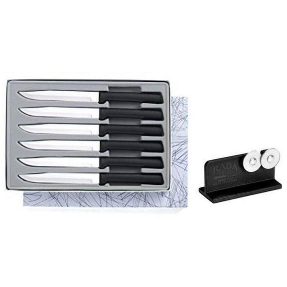 Rada Cutlery G206 6-Utility Steak Knife Gift Set Plus R119 Knife Sharpener