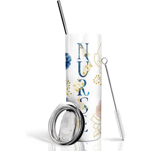 Nurse Tumbler - Nurse Cups Nurse Gifts For Women - 20 Oz Insulated Nurse Coffee Cup, Mug, Water Bottle, Drinking Glasses - Medical Assistant Gifts for Women Birthday Christmas Gifts for Her
