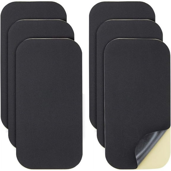 12pcs 12PCS Self-Adhesive Eva Foam Sheet 12x6inch Adhesive-Backed Frosted 2mm Thick Non-Slip Pads for Furniture Protection Gap Fillers Garments Gaskets Wall Protection Black