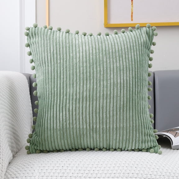 Yidarton 45*45CM Pillowcase Corduroy Straight Hair Ball Pillow Case Sofa Waist
