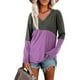 thumbnail image 2 of Camisas Para Mujer Casual Manga Larga Cuello en V Tops Patchwork Blusa Suelta Camisas Odeerbi  ODB129532, 2 of 6