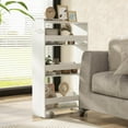 thumbnail image 5 of Costway 4-Tier Rolling Storage Cart 8" Slim Kitchen Cart on Wheels with Open Shelves White, 5 of 10