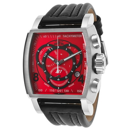 Invicta 20238 Men's S1 Rally Chrono Black Genuine Leather Red Dial Watch