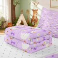thumbnail image 5 of Erosebridal Goose Zipper Queen Comforter Set with Fitted Sheet and 2 Pillowcases for Girls, Purple Bows Zipper Bedding Set, Reversible, 5 of 7