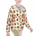 thumbnail image 2 of Xecao Ladybug And Bee Print Fishing Shirts for teenager Long Sleeve UV Sun Protection Hoodie with Zipper Outdoor Hiking Shirts-Large, 2 of 7