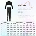 thumbnail image 5 of YEAHDOR Kids Girls Sports Suit Long Sleeve Crop Top with Shiny Rhinestones Leggings Teens Gym Training Suit A Black 8, 5 of 5