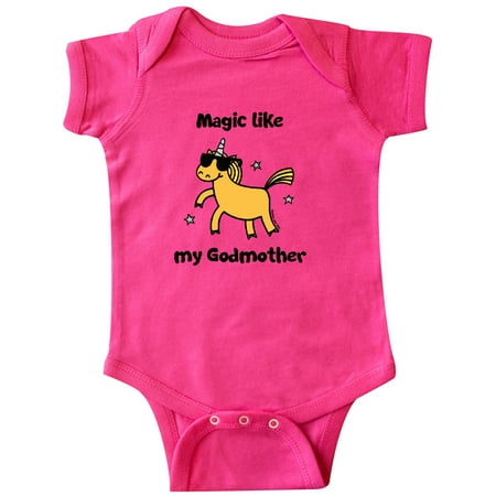 

Inktastic Unicorn Magic like my Godmother Gift Baby Boy or Baby Girl Bodysuit