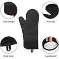 thumbnail image 2 of Juego de 6 manoplas para horno y agarraderas con miniguantes para horno y agarraderas para almohadillas calientes (negro) oso de fresa  Electrónica, 2 of 4
