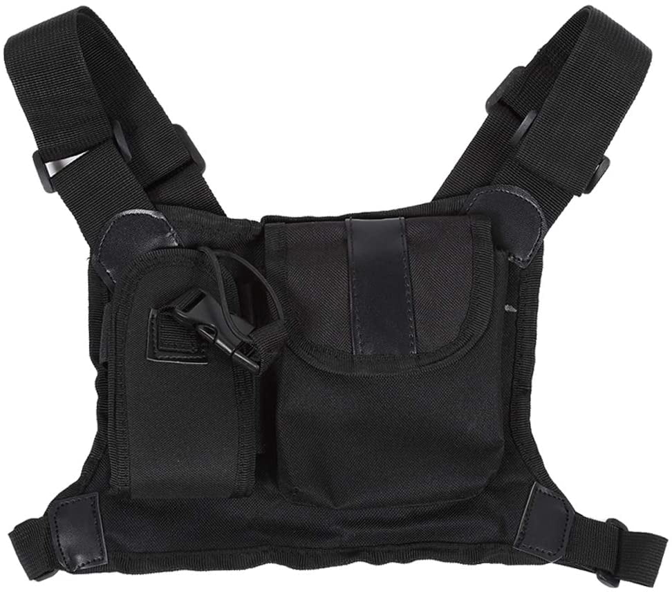 Chest Pocket, Two Way Radio Chest Harness Pack with Adjustable Shoulder ...