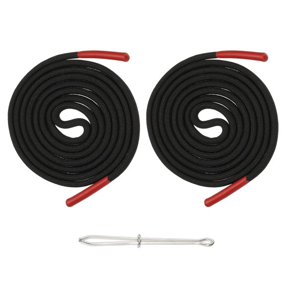 Uxcell 2pcs 53inch Drawstring Cords Replacement Drawstring Hoodie String Sewing Tool with Easy Threader for Hoodie Sweatpants Jackets Pants Hats Coats Bags, Red-Black