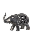 thumbnail image 1 of Metallic Pewter Finish Ceramic Elephant 12 Inches Long, 1 of 3