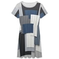 thumbnail image 3 of Abstract Geometric Art Blue Black Grey Dress Fashion Beach Short Sleeve Dresses Female Party Printed Sundress, 3 of 7