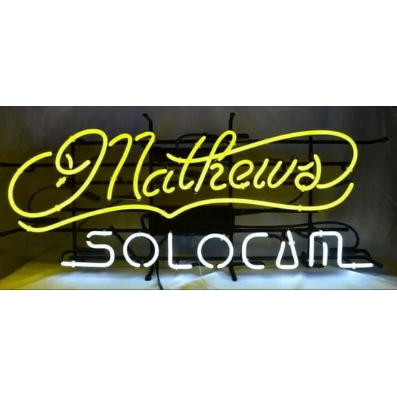 Queen Sense 20"x8" Custom Mathews Solo Cam Neon Sign Man Cave Beer Pub Bar Artwork Handmade Wall Decor Gift Neon Light 120MSC