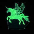thumbnail image 3 of 3D Illusion Lamp Flying Unicorn Night Light Touch Table Desk 7 Color Changing LED Figure Decoration Kids Holiday Gift, 3 of 6