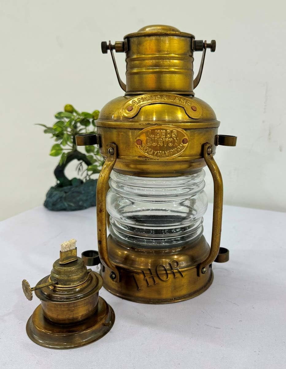 Maritime Nautical Brass Lighthouse Lantern Ship Lamp Oil Lantern Antique Brass Vintage Home Decor Lantern Lamp Vintage Reproduction