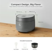 CUCKOO Micom Rice Cooker 3-Cup Uncooked / 6-Cup Cooked with Nonstick Inner Pot, Small Rice Maker with 8 Menu Options, Fuzzy Logic Technology, Auto Clean, Quick Rice Mode, Gray (CR-0375FG)
