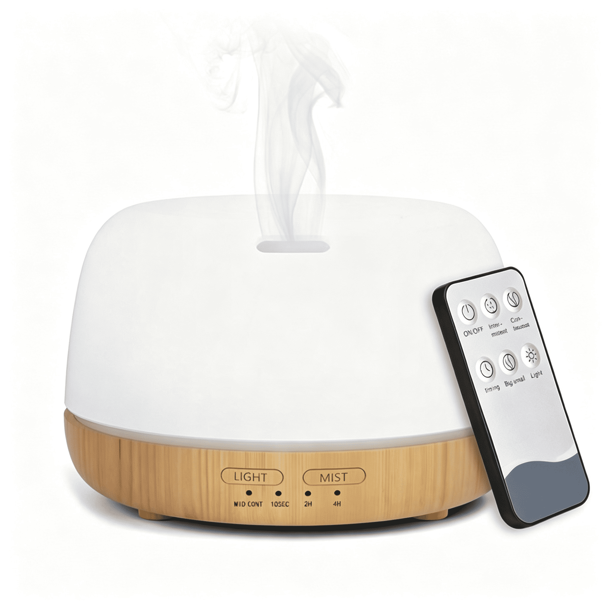 HIBIBUD 300Ml Essential Oil Diffuser with 7-Color Led Lights and Remote Control Modern Minimalist Design High-Efficiency Ultrasonic Mist Aromatherapy Diffuser for Home