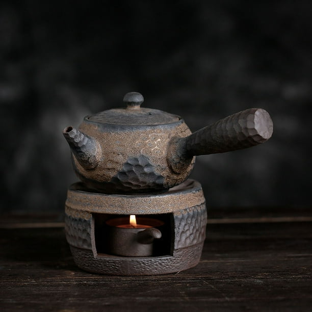 Tetera de cerámica gruesa para calentar té, estilo antiguo, hecha a mano, juego de té de cerámica para hervir, juego de té de kung fu