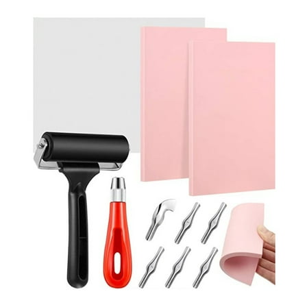 Zeiwohndc Rubber Carving Linoleum Blocks Gift for Stamp Makers for Printmaking Kit