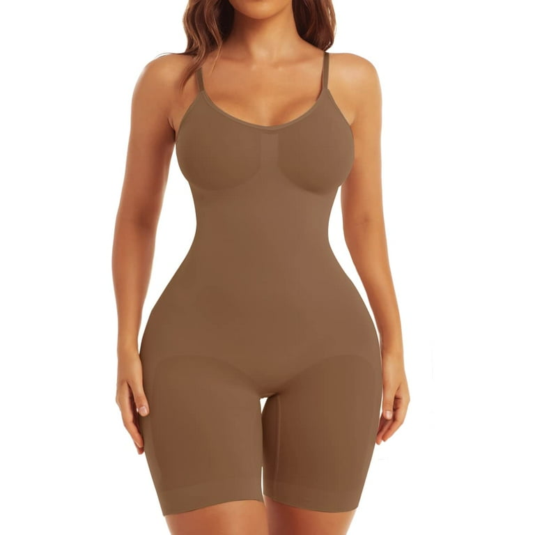 Light Brown Seamless Body Shaper Open Gusset Plus Size Slim Girl