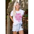 thumbnail image 3 of Breast Cancer Awareness Save Second Women's Plus Size Graphic Tee Brisco Brands 2X, 3 of 4