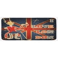 thumbnail image 1 of British Kitchen Mat, I Love London Words English Man Drinking Tea on UK Flag Backdrop National Design, Plush Decorative Kitchen Mat with Non Slip Backing, 47" X 19", Multicolor, by Ambesonne, 1 of 1