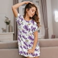 thumbnail image 3 of Fotbe Orchids Flowers Bata de Dormir para Mujer con Estampado, Camisón de Algodón de Manga Corta, Ropa de Dormir Casual, 3 of 6