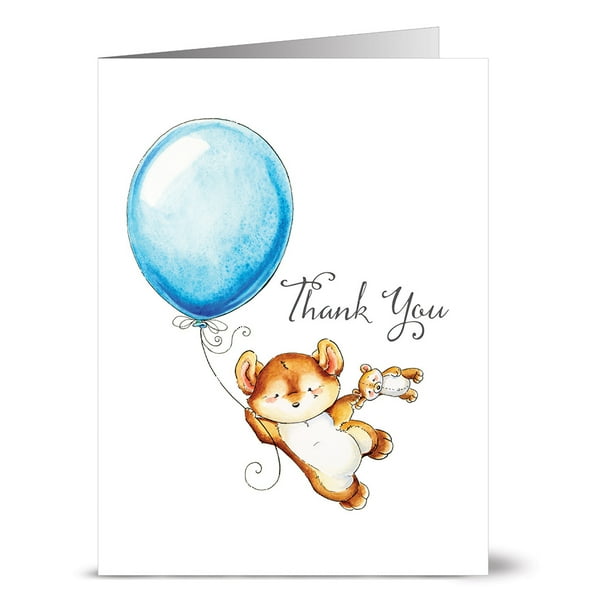 24 Note Cards Thank You Bear Blank Cards Kraft Envelopes Included 
