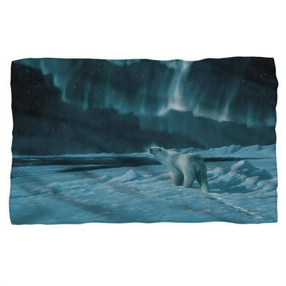 Trevco WW390-BKT1-36x58 36 x 58 in. Wild Wings & Polar Night Light 2 Polyster Fleece Blanket, White