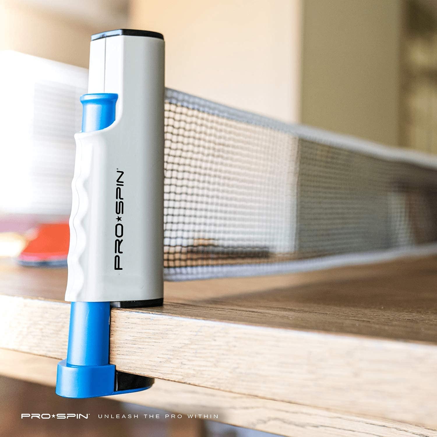 PRO-SPIN All-in-One Portable Ping Pong Set with Retractable Net, High-Performance Ping Pong Paddles, Ultra Comfort Handles