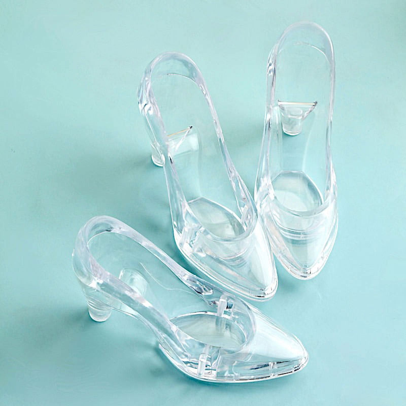48 Fillable Cinderella Clear Slippers Wedding Favor Holders Plastic Shoes  Gifts 