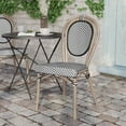 thumbnail image 3 of Flash Furniture Marseille Indoor/Outdoor French Bistro Stacking Chair Black/White/Light Natural, 3 of 14