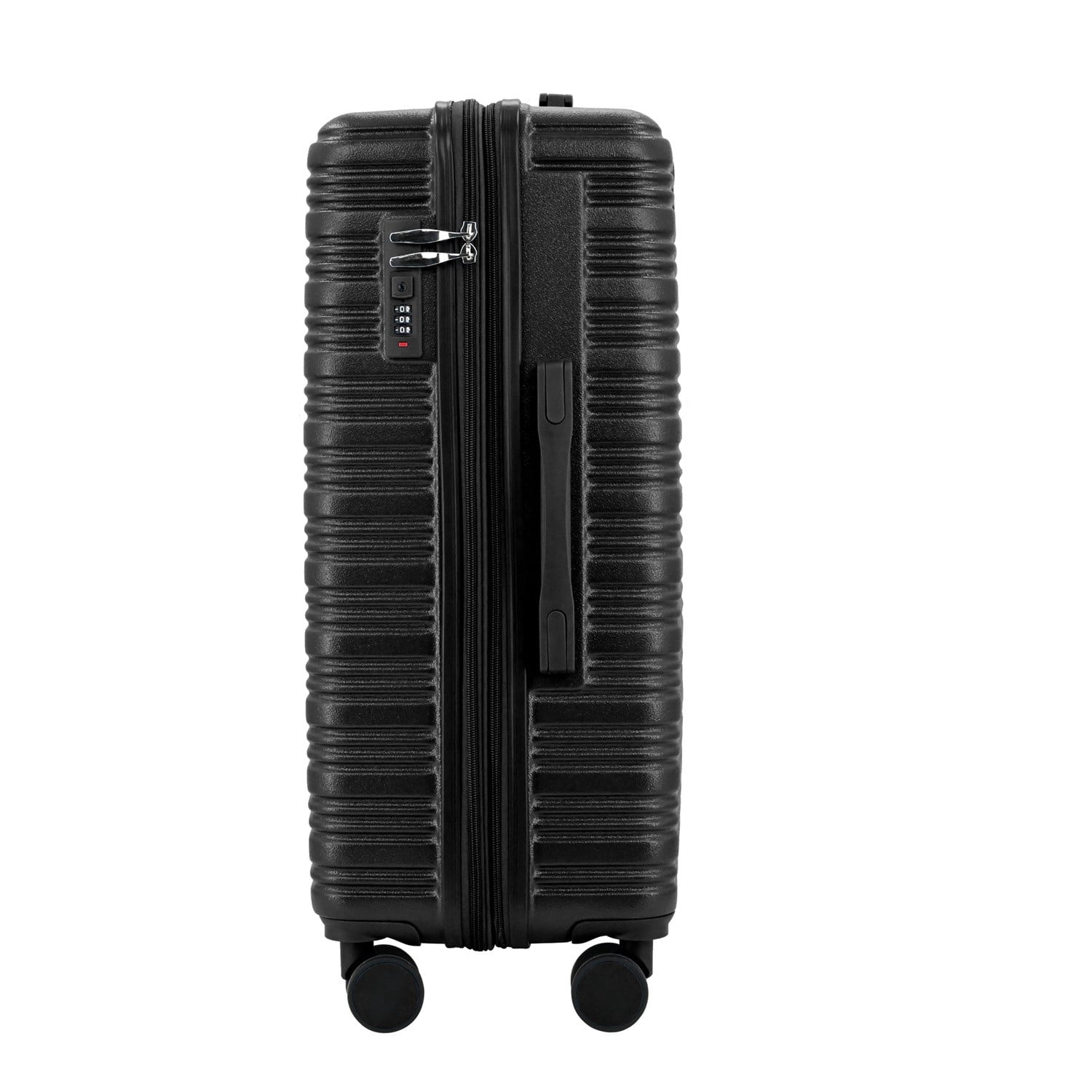 Expandable 20-inch Carry-On Hardside Luggage with 360° Spinner Wheels and Combination Lock, Black