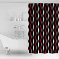 thumbnail image 2 of Red Grey Black and White Geometric Striped Shower Curtain Set ，Waterproof Fabric Shower Curtains Shower Curtains for Bathroom,Bathroom Decor 60"x72", 2 of 7