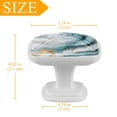 thumbnail image 4 of HemaKayy 4 Pack 1.2" Decorative Cabinet Knobs - Elegant, ABS Glass Square White Handles for Kitchen, Bedroom, Bathroom, and Home Furniture Decor - Unique Marble Texture, 4 of 6
