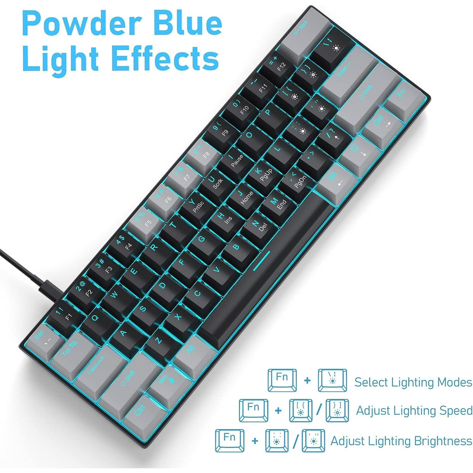 XINQIHANG 60 Percent Mechanical Gaming Keyboard Gray Black