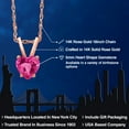 thumbnail image 2 of Gem Stone King 14K Rose Gold Pink Created Sapphire Pendant Necklace for Women | 0.60 Cttw | Gemstone September Birthstone | Heart Shape 5MM | With 18 inch Chain, 2 of 6