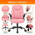 thumbnail image 6 of GASEE Leather Office Chair, Big and Tall Office Chair 400LBS Wide Seat Ergonomic Computer Desk Chair High Back Executive Leather Chair Adjustable Task Chair Lumbar Back with 1-Year Warranty, Pink, 6 of 12
