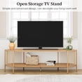 thumbnail image 6 of Brafabhome Oval Boho TV Stand up to 65" TV, Mid-Century TV Console with Storage Shelf, Modern Entertainment Center for Living Room Bedroom | Beige, 6 of 7