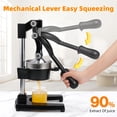 thumbnail image 3 of Cast Iron Juicer Hand Press for Lemon Pomegranate Lime Citrus Fruits,Heavy-Duty Manual Juicer Press, Orange Crush Machine, Orange Juicer Squeezer, Easy Clean(black), 3 of 7
